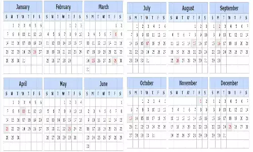 सरकारी छुट्टियों का कैलेंडर जारी, साल 2024 में कर्मचारियों को मिलेगी बंपर छुट्टियां सरकारी छुट्टियों का कैलेंडर जारी, साल 2024 में कर्मचारियों को मिलेगी बंपर छुट्टियां