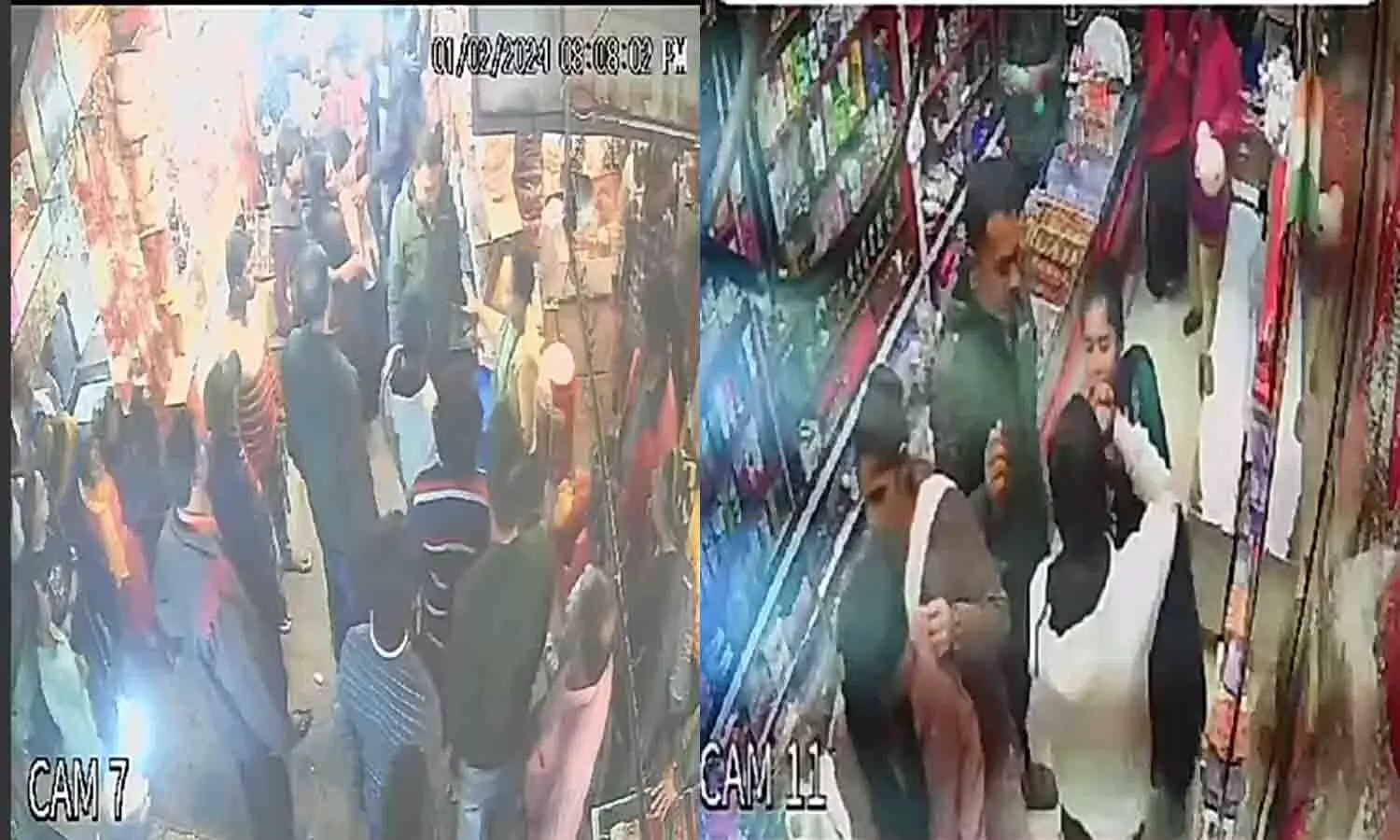 रीवा नहीं महफूज, भरे बाजार में दबंगो ने दुकानदार को पीटा, घटना CCTV में कैद