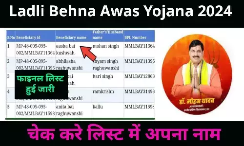Ladli Behna Awas Yojana List 2024: लाड़ली बहना आवास योजना को लेकर लेटेस्ट अपडेट, सरकार ने जारी की लाभार्थियों की सूची, आपको भी मिलेगा पैसा या नहीं, ऐसे करें चेक Ladli Behna Awas Yojana List 2024: लाड़ली बहना आवास योजना को लेकर लेटेस्ट अपडेट, सरकार ने जारी की लाभार्थियों की सूची, आपको भी मिलेगा पैसा या नहीं, ऐसे करें चेक