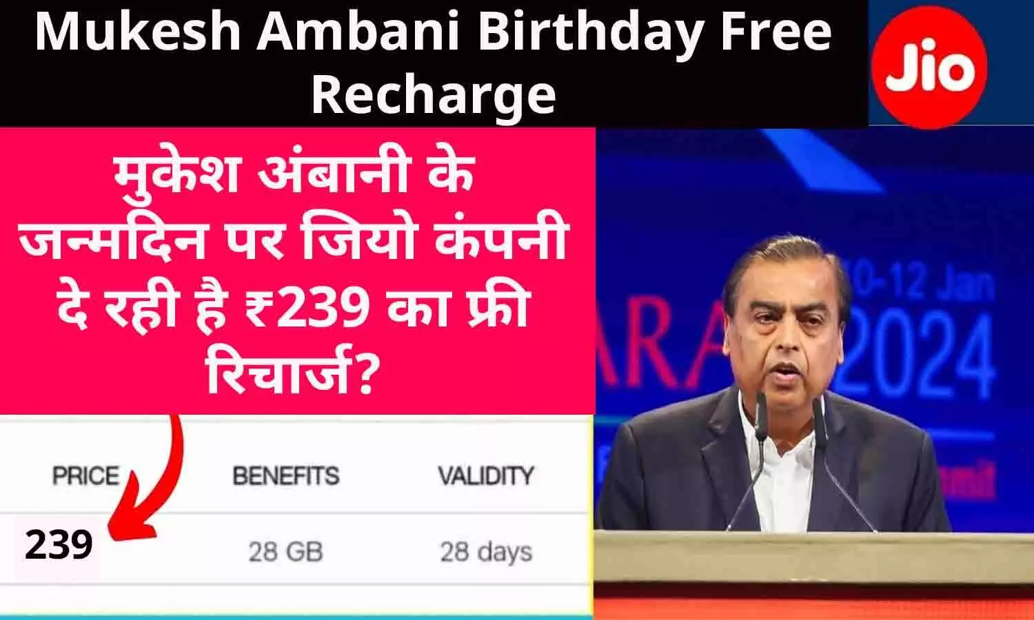 Mukesh Ambani Birthday Free Recharge: बड़ा ऐलान! मुकेश अंबानी के जन्मदिन पर जियो कंपनी दे रही है ₹239 का फ्री रिचार्ज? जानिए पूरी सच्चाई...