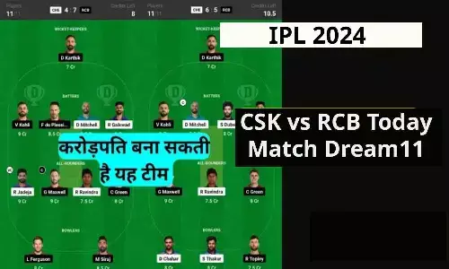 CSK vs RCB Today Match Dream11 Team: ऐसे बनाए CSK vs RCB मैच की ड्रीम 11 टीम, बन जायेंगे मालामाल, आज के मुकाबले में 1 नहीं 11 लोगो को मिलेगा 1-1 करोड़ रूपए CSK vs RCB Today Match Dream11 Team: ऐसे बनाए CSK vs RCB मैच की ड्रीम 11 टीम, बन जायेंगे मालामाल, आज के मुकाबले में 1 नहीं 11 लोगो को मिलेगा 1-1 करोड़ रूपए