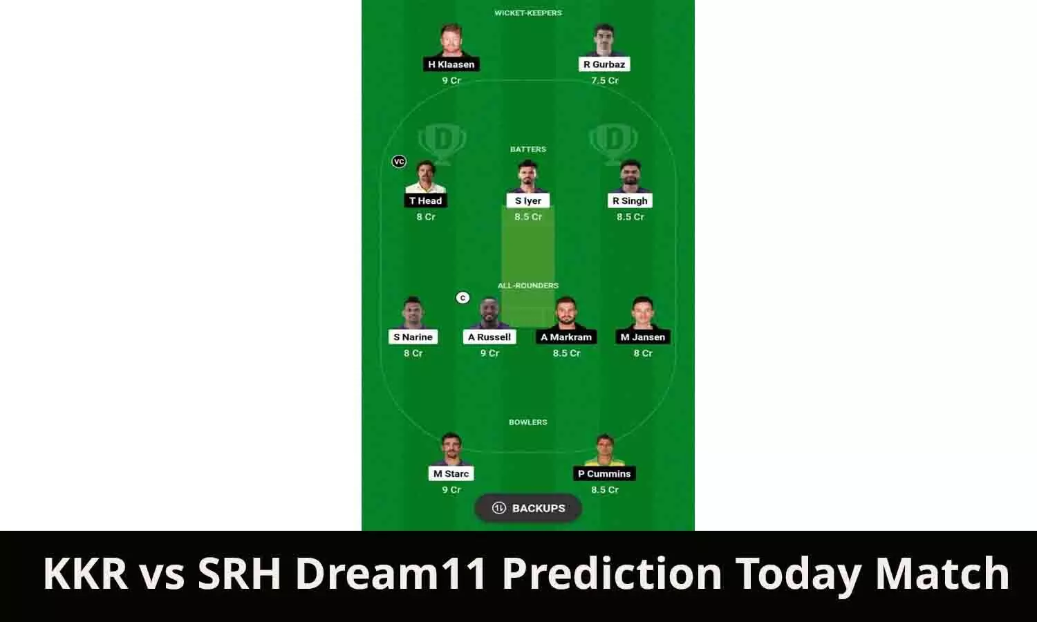 KKR vs SRH Dream11 Prediction Today Match: 2 करोड़ पाने के लिए इन्हे बनाए कप्तान और उपकप्तान? ड्रीम 11 में इन खिलाड़ियों पर लगाएं दांव