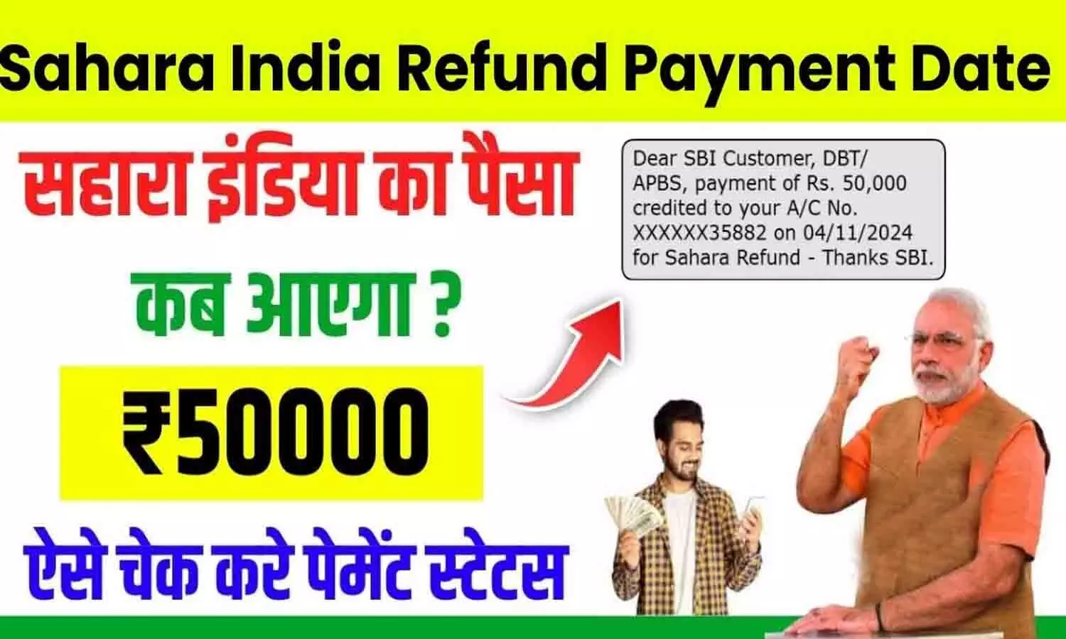 Sahara India Refund Payment Date: सहारा निवेशकों को ₹50,000 की अगली किस्त कब मिलेगी, यहां देखें पूरी Details... Sahara India Refund Payment Date: सहारा निवेशकों को ₹50,000 की अगली किस्त कब मिलेगी, यहां देखें पूरी Details...