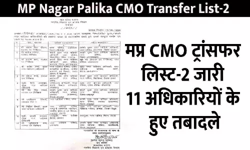 MP Nagar Palika CMO Transfer List-2 Released
