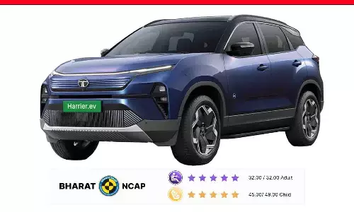 टाटा हैरियर EV बनी भारत की सबसे सुरक्षित कार, भारत NCAP क्रैश टेस्ट में मिले 5-स्टार