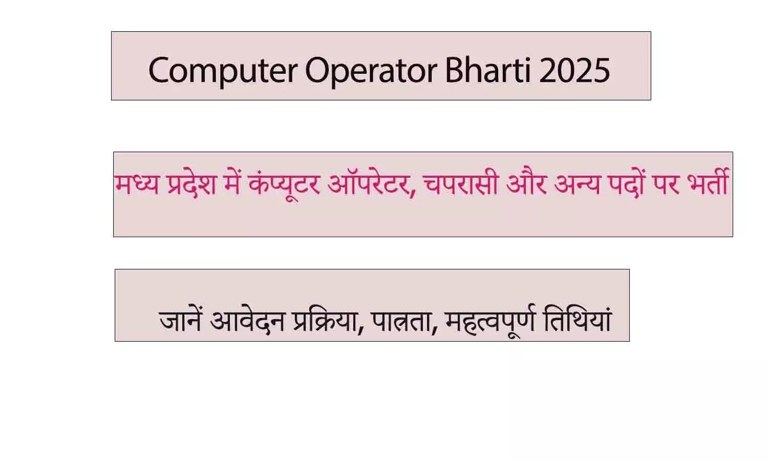 computer operator Bharti