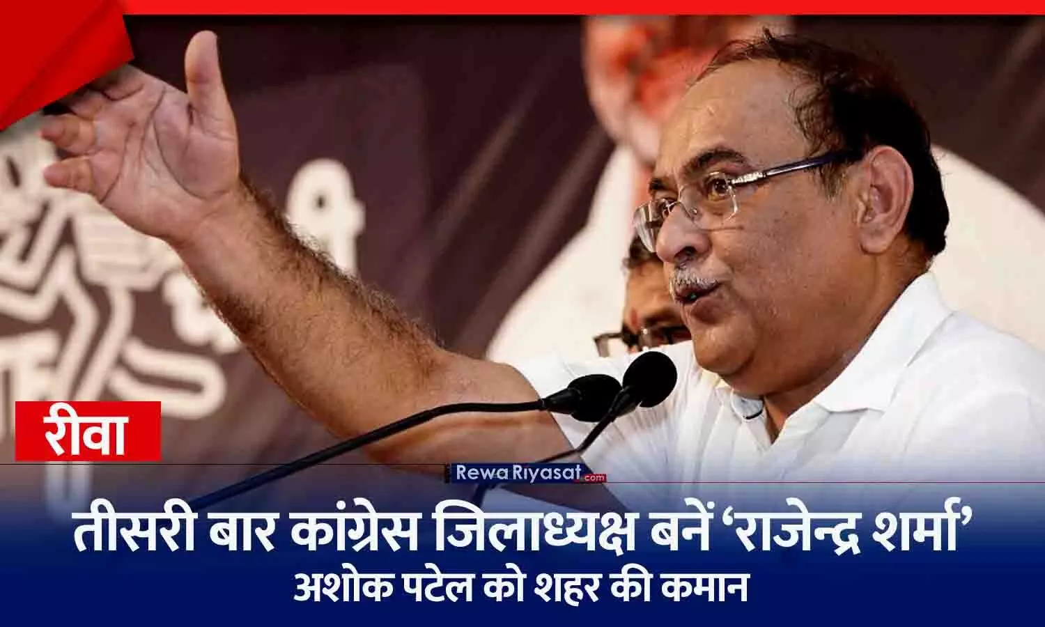 रीवा कांग्रेस की कमान फिर राजेंद्र शर्मा के हाथों में, तीसरी बार बनें जिलाध्यक्ष; अशोक पटेल शहर अध्यक्ष बनें
