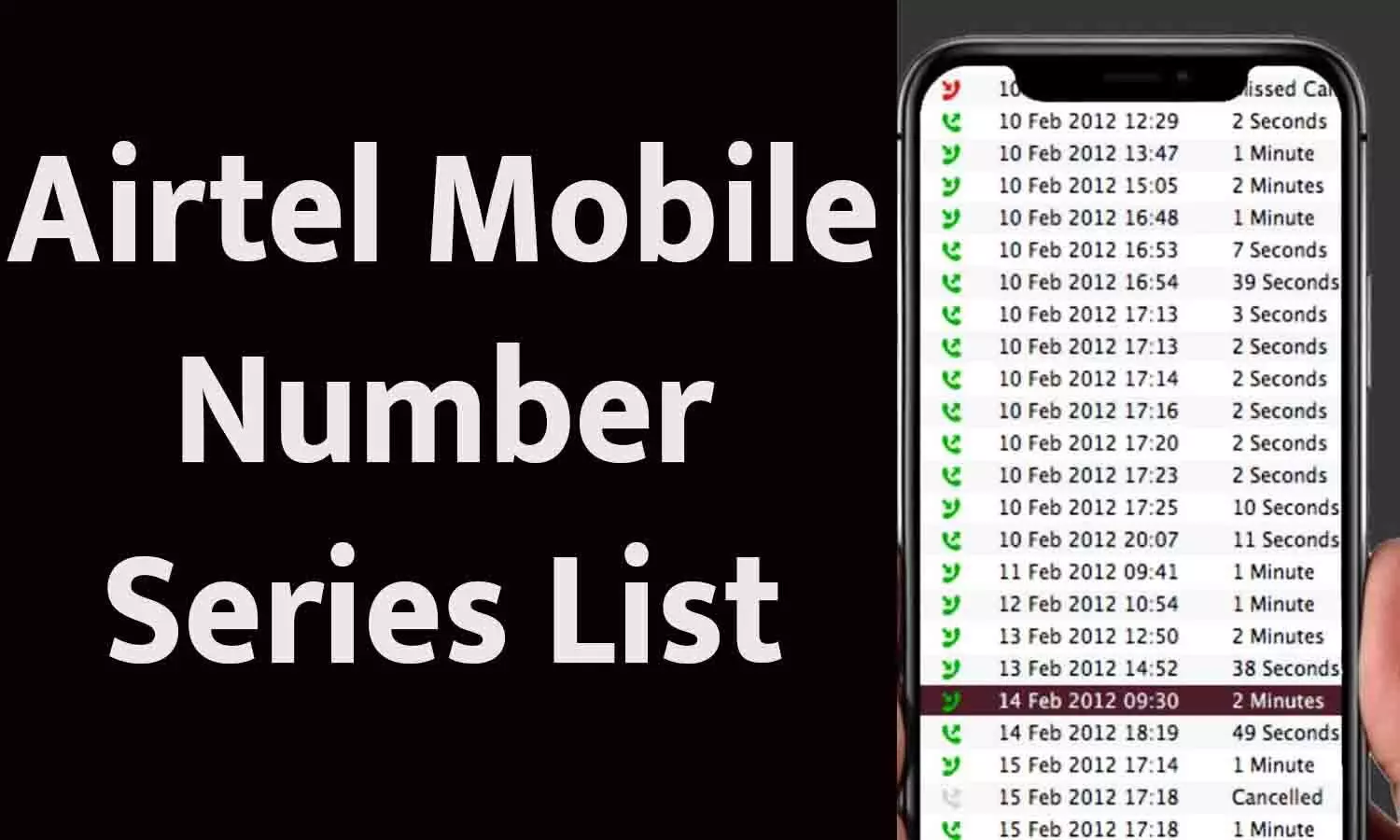 Airtel Mobile Number Series List