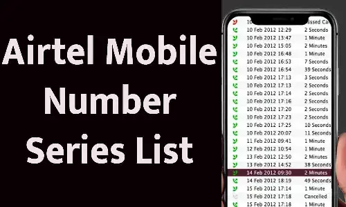 Airtel Mobile Number Series List