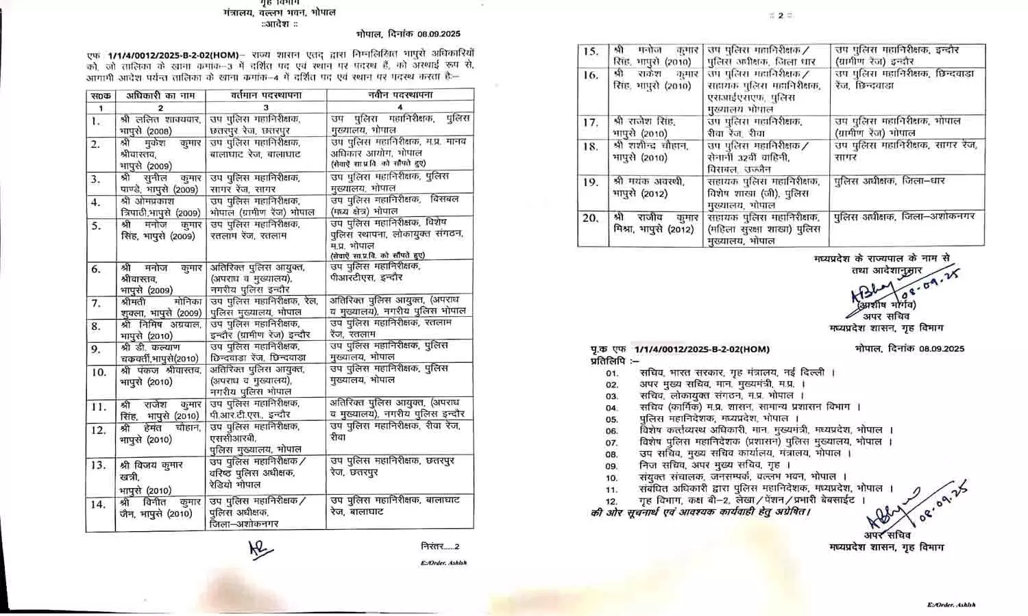 DIG Rewa Range Appointment