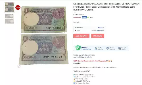 One Rupee Old Small Coin 1987: Ek Rupaye Ka S. Venkatraman signature वाला Purana Sikka बिक रहा ₹660 में? जाने पूरी Details....
