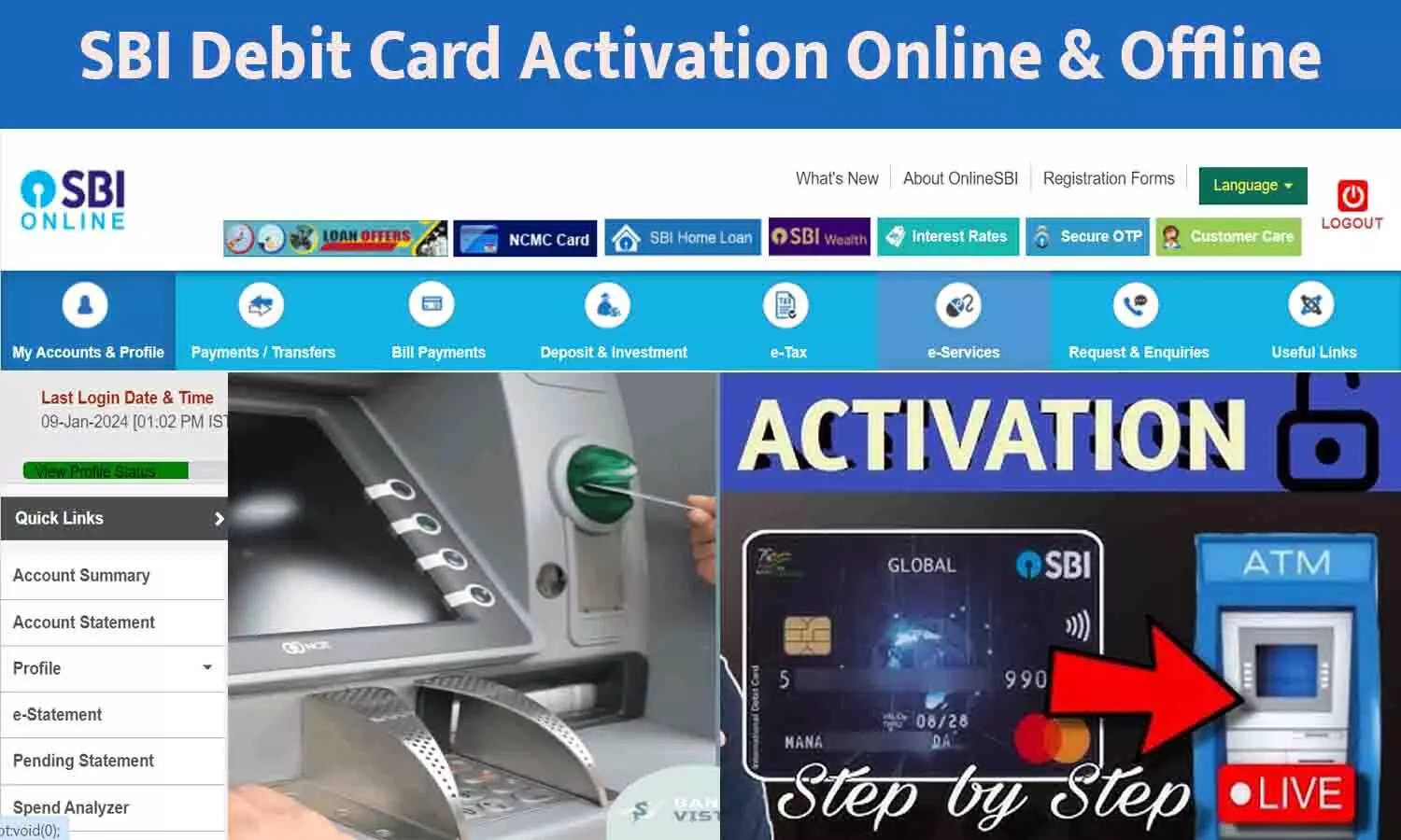 SBI Debit Card Activation Online & Offline
