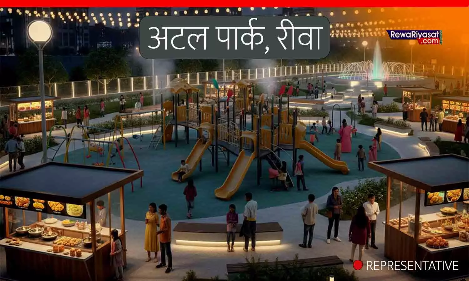 बघेली के साथ देश भर के व्यंजनों का स्वाद! रीवा के अटल पार्क में बन रही आधुनिक चौपाटी | Rewa Atal Park Modern Chaupati News