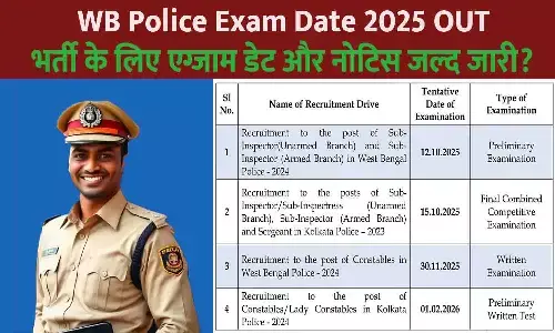 WB Police Exam Date 2025 OUT: भर्ती के लिए एग्जाम डेट और नोटिस जल्द जारी? ऑनलाइन आवेदन और परीक्षा शेड्यूल की पूरी Details...