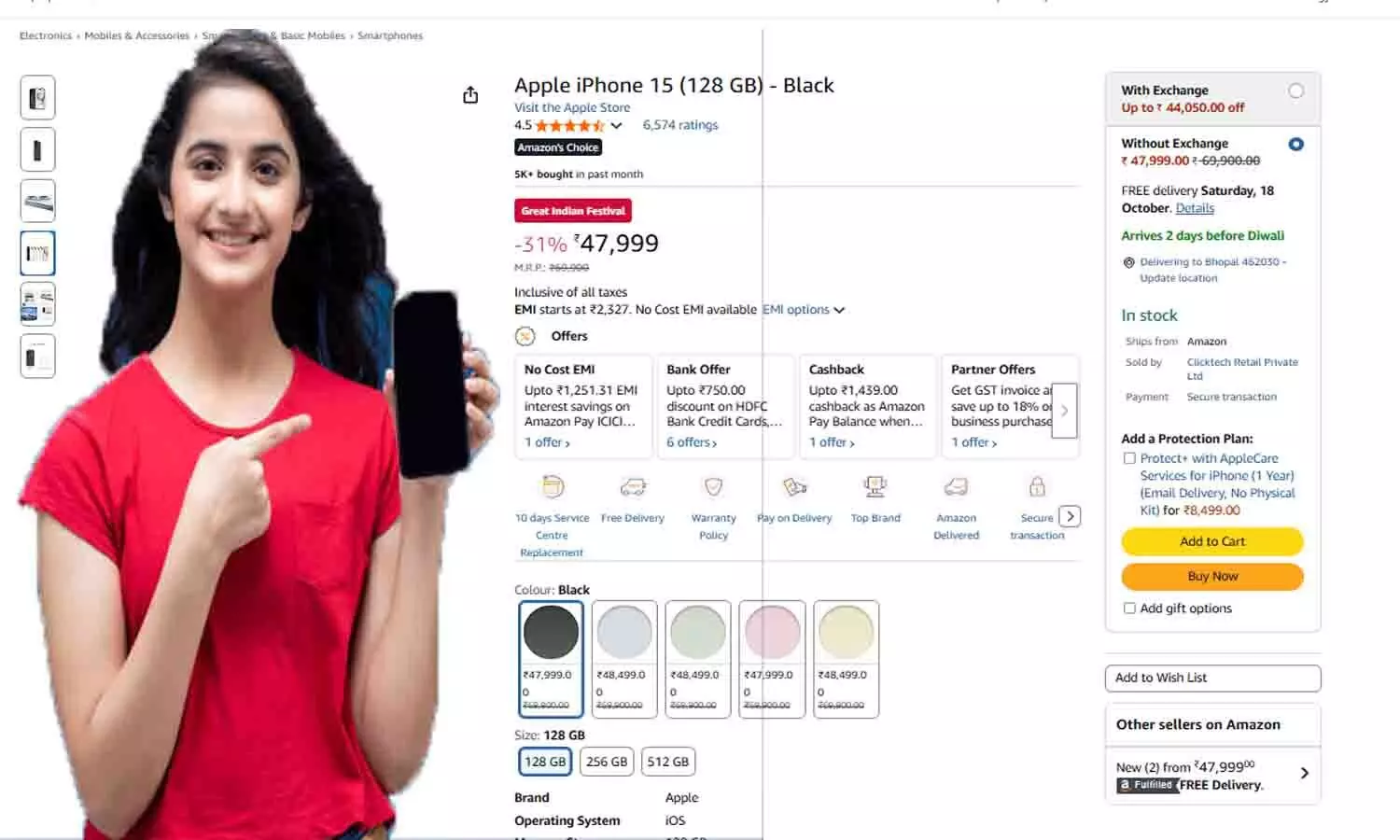 iPhone 15 Offer 2025: ₹47,999 में नया iPhone! 31% डिस्काउंट देखकर रह जाएंगे हैरान | Apple iPhone 15 Sale India iPhone 15 Offer 2025: ₹47,999 में नया iPhone! 31% डिस्काउंट देखकर रह जाएंगे हैरान | Apple iPhone 15 Sale India