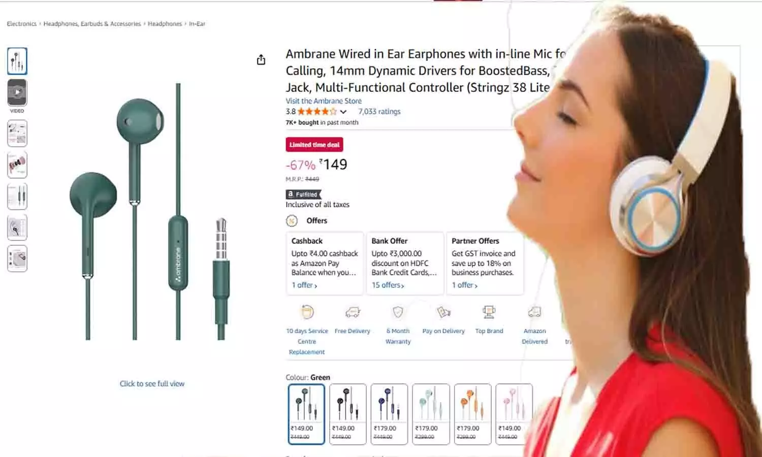 Ambrane Stringz 38 Lite Earphones 2025