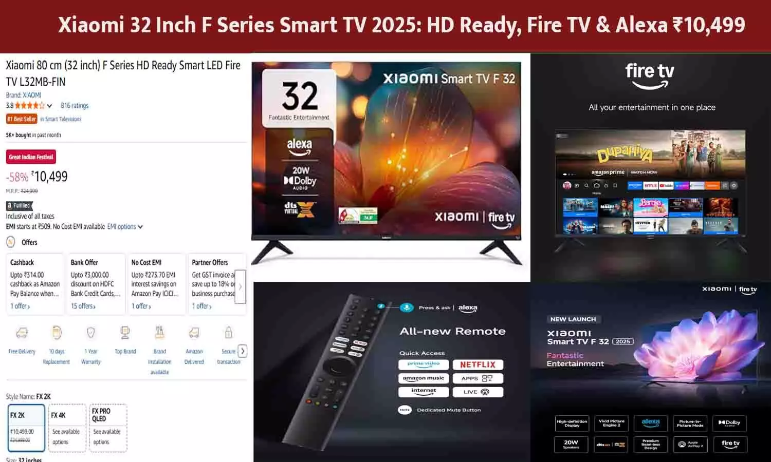 Xiaomi 32 Inch F Series Smart TV 2025