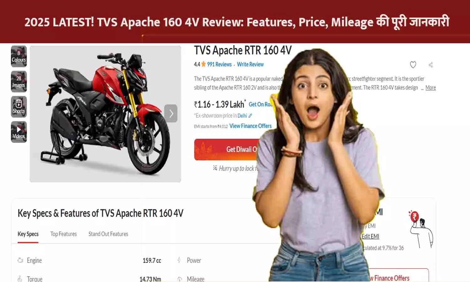 TVS Apache 160 4V Review
