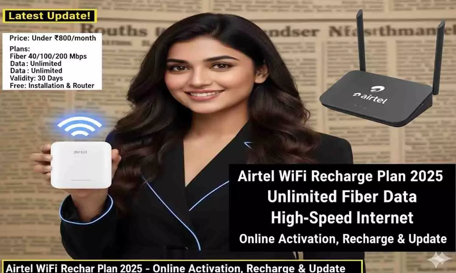 Airtel WiFi Recharge Plan 2025 | जानिए ऑनलाइन रिचार्ज और प्लान अपडेट