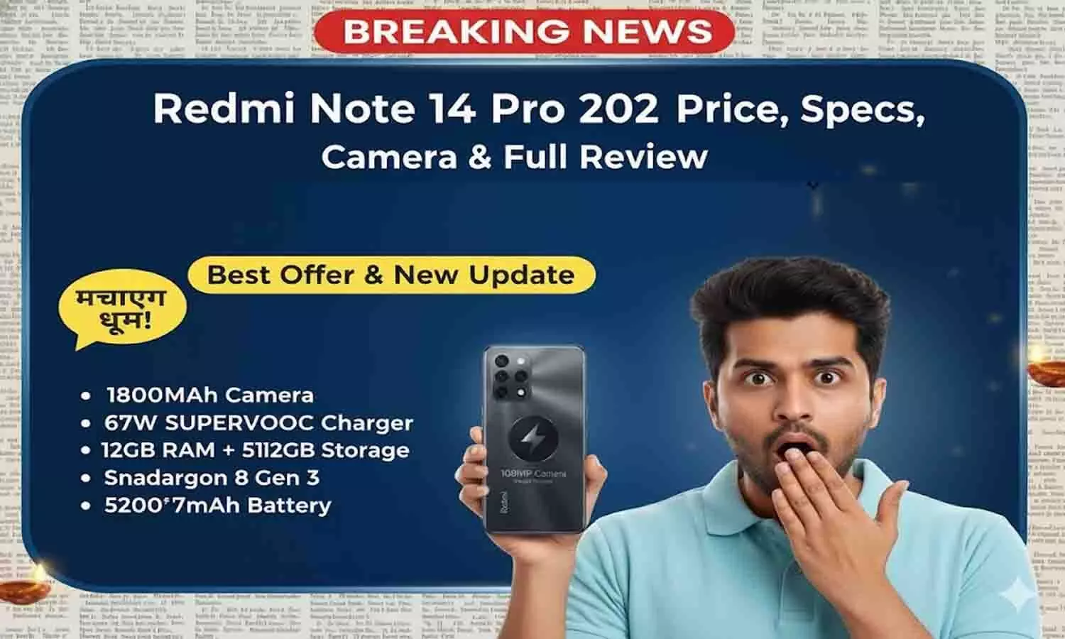 Redmi Note 14 Pro 5G 2025 नया धमाका! 8GB RAM वाला फोन ₹21,999 में - Latest Update Redmi Note 14 Pro 5G 2025 नया धमाका! 8GB RAM वाला फोन ₹21,999 में - Latest Update
