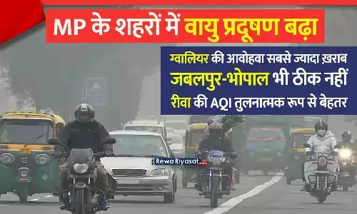 मध्य प्रदेश के शहरों में वायु प्रदूषण बढ़ा: ग्वालियर की आवोहवा सबसे ज्यादा ख़राब, जबलपुर-भोपाल भी ठीक नहीं, रीवा की AQI तुलनात्मक रूप से बेहतर मध्य प्रदेश के शहरों में वायु प्रदूषण बढ़ा: ग्वालियर की आवोहवा सबसे ज्यादा ख़राब, जबलपुर-भोपाल भी ठीक नहीं, रीवा की AQI तुलनात्मक रूप से बेहतर