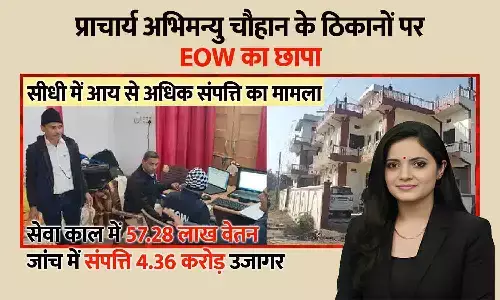 प्राचार्य अभिमन्यु चौहान के ठिकानों पर EOW का छापा — सेवा काल में 57.28 लाख वेतन, पर संपत्ति 4.36 करोड़ जांच में उजागर प्राचार्य अभिमन्यु चौहान के ठिकानों पर EOW का छापा — सेवा काल में 57.28 लाख वेतन, पर संपत्ति 4.36 करोड़ जांच में उजागर