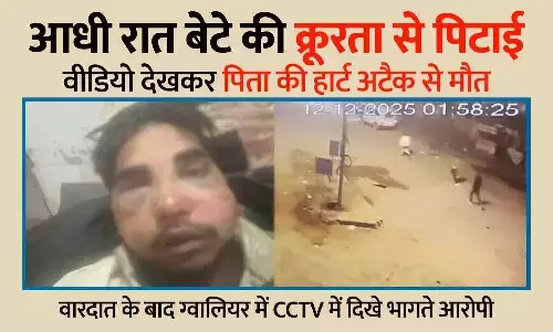 बेटे की पिटाई का वीडियो देखकर पिता को हार्ट अटैक, मौत; CCTV में भागते बदमाश कैद बेटे की पिटाई का वीडियो देखकर पिता को हार्ट अटैक, मौत; CCTV में भागते बदमाश कैद