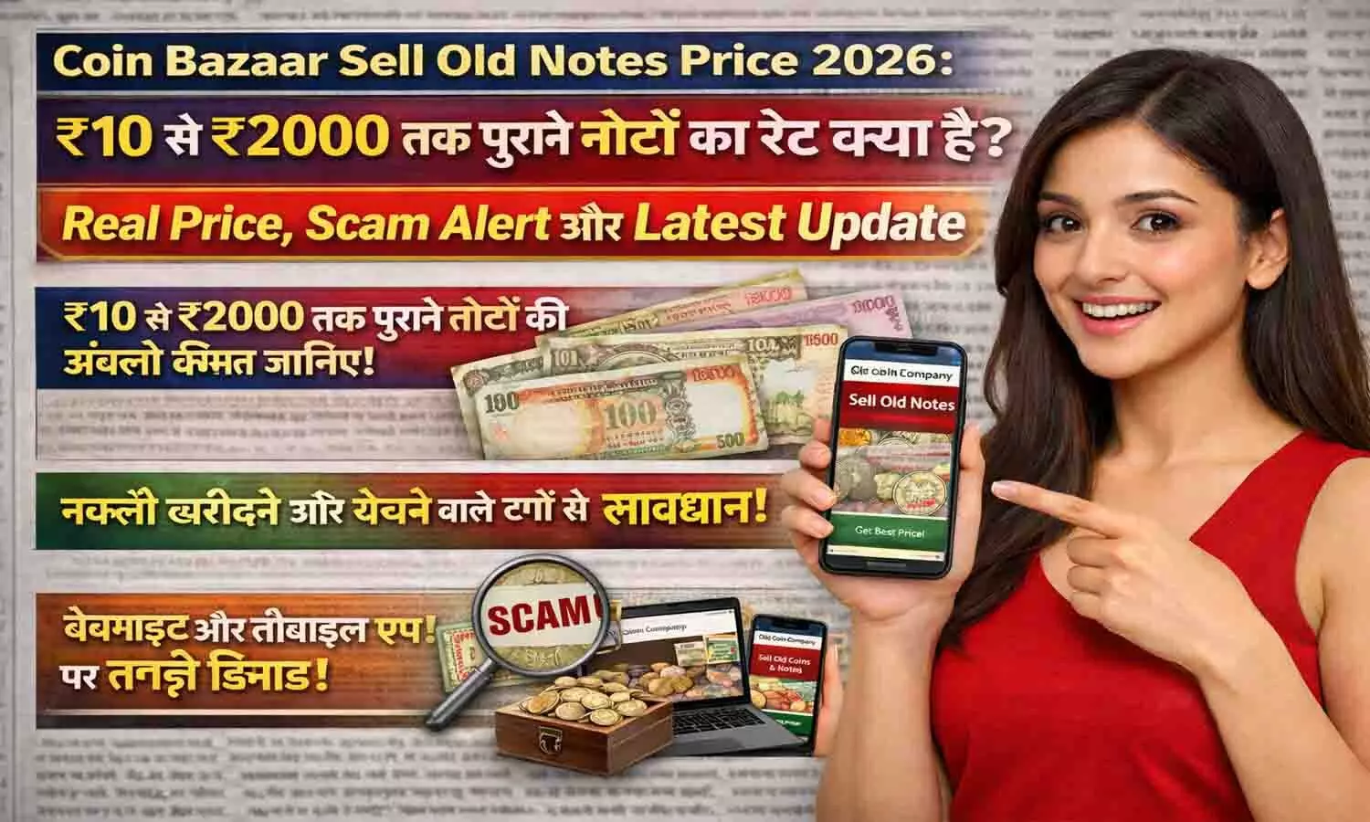 Coin Bazaar Sell Old Notes Price 2026: ₹10 से ₹2000 तक पुराने नोटों का रेट क्या है? Real Price, Scam Alert और Latest Update Coin Bazaar Sell Old Notes Price 2026: ₹10 से ₹2000 तक पुराने नोटों का रेट क्या है? Real Price, Scam Alert और Latest Update