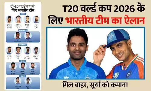 T20 वर्ल्ड कप 2026 के लिए भारतीय टीम घोषित: सूर्या को कमान, अक्षर पटेल बने उपकप्तान; शुभमन गिल बाहर