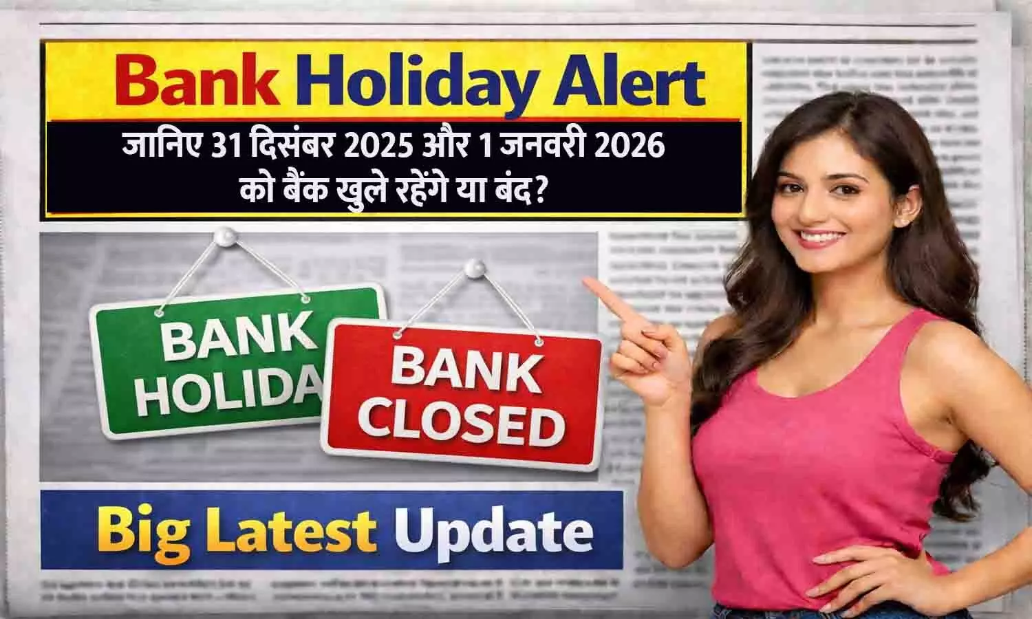 Bank Holiday Alert: जानिए 31 दिसंबर 2025 और 1 जनवरी 2026 को बैंक खुले रहेंगे या बंद? Bank Holiday Alert: जानिए 31 दिसंबर 2025 और 1 जनवरी 2026 को बैंक खुले रहेंगे या बंद?