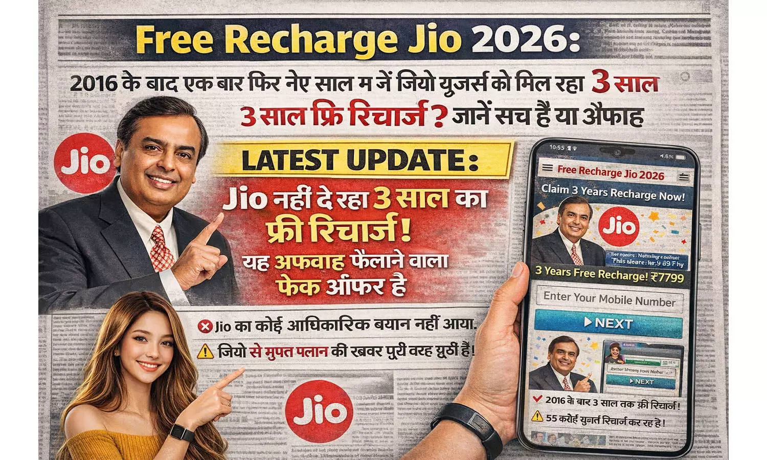 Free Recharge jio 2026: 2016 के बाद एक बार फिर नए साल में जियो यूजर्स को मिल रहा 3 साल तक फ्री रिचार्ज? जाने सच है या अफवाह