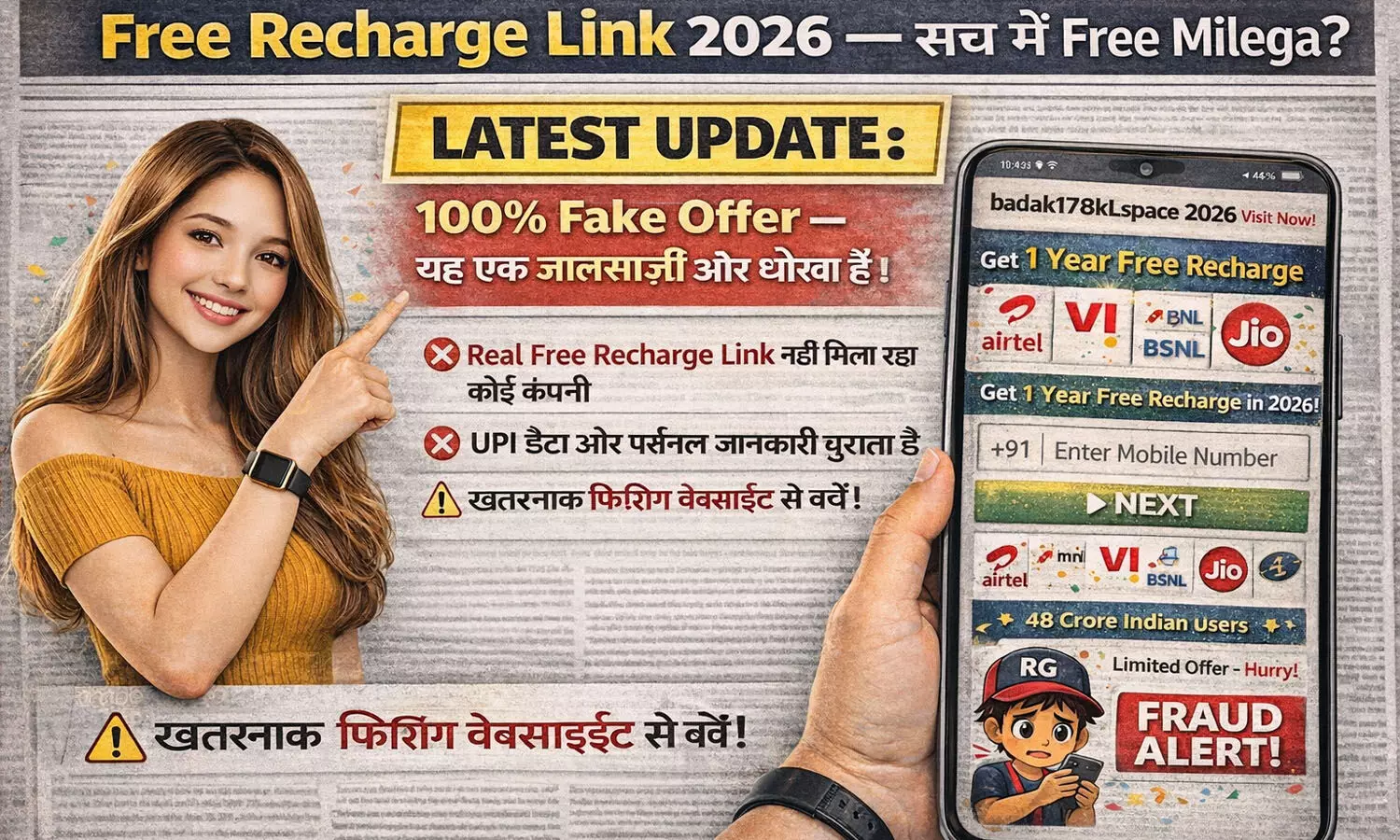 Free Recharge Link 2026 —Free Recharge Link के नाम पर कई लिंक हो रही वायरल! क्या सच में फ्री रिचार्ज मिलेगा या यह सिर्फ स्कैम है? Latest Update Today