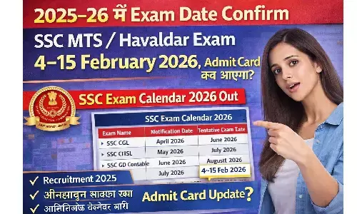2025–26 में Exam Date Confirm – SSC MTS / Havaldar Exam 4–15 February 2026, Admit Card कब आएगा?
