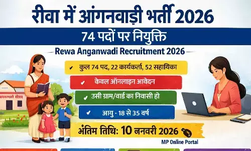 रीवा में आंगनवाड़ी भर्ती 2026: 74 पदों पर नियुक्ति, जानें पूरा प्रोसेस