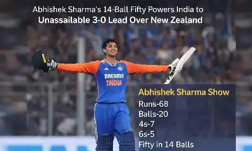 IND vs NZ 3rd T20I: अभिषेक की 14 गेंद में फिफ्टी, बुमराह-बिश्नोई का कहर; भारत 10 ओवर शेष रहते जीता IND vs NZ 3rd T20I: अभिषेक की 14 गेंद में फिफ्टी, बुमराह-बिश्नोई का कहर; भारत 10 ओवर शेष रहते जीता