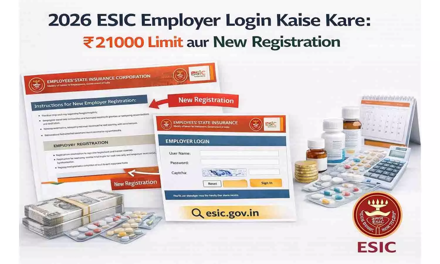 2026 ESIC Employer Login Kaise Kare: ₹21000 Limit और New Registration 2026 ESIC Employer Login Kaise Kare: ₹21000 Limit और New Registration