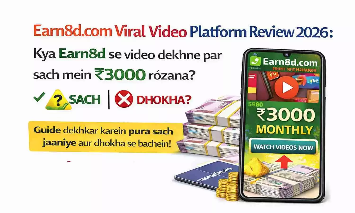 Earn8d.com Viral Video Platform Review 2026: क्या Earn8d से वीडियो देखने पर सच में ₹3000 रोज़ाना? सच या धोखा Earn8d.com Viral Video Platform Review 2026: क्या Earn8d से वीडियो देखने पर सच में ₹3000 रोज़ाना? सच या धोखा