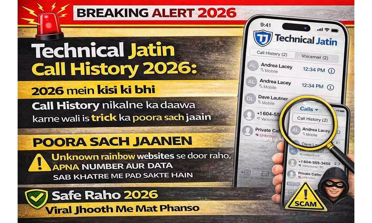 Technical Jatin Call History 2026: 2026 में किसी की भी कॉल हिस्ट्री निकालने का दावा करने वाली इस ट्रिक का पूरा सच जानें Technical Jatin Call History 2026: 2026 में किसी की भी कॉल हिस्ट्री निकालने का दावा करने वाली इस ट्रिक का पूरा सच जानें