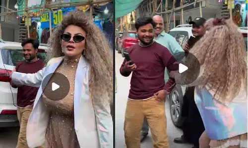 अजीबोग़रीबो कपड़ो में राखी सावंत ने की हदे पार, लड़के के साथ की ऐसी हरकत?