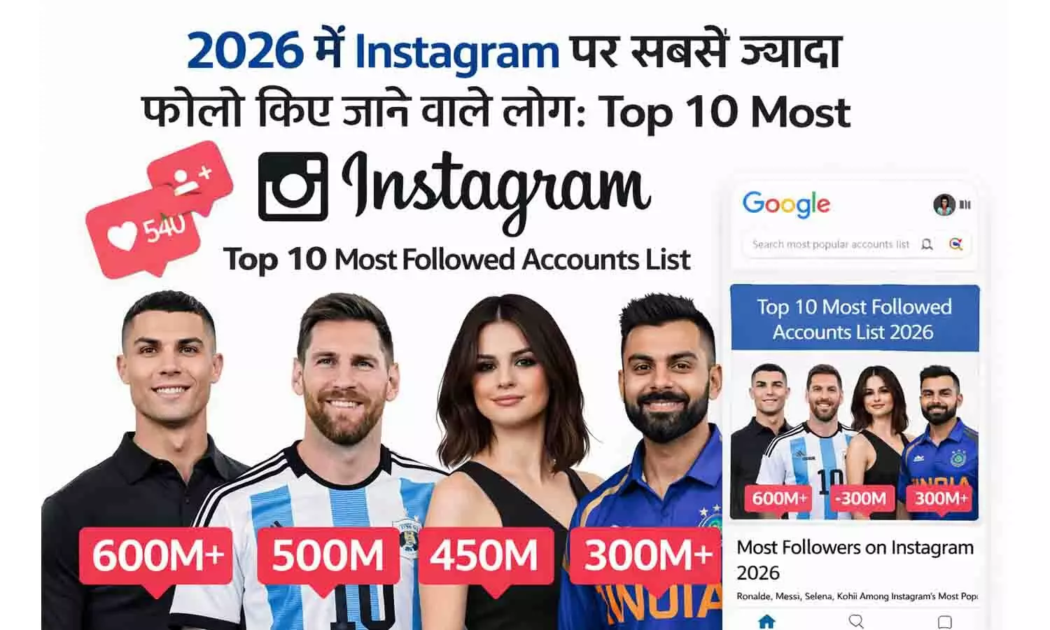 2026 में Instagram पर सबसे ज्यादा फॉलो किए जाने वाले लोग: Top 10 Most Followed Accounts List 2026 में Instagram पर सबसे ज्यादा फॉलो किए जाने वाले लोग: Top 10 Most Followed Accounts List