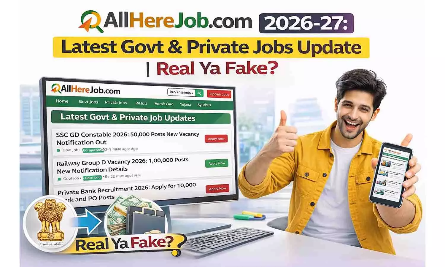 AllHereJob.com 2026-27: Latest Govt & Private Jobs Update | Real Ya Fake? AllHereJob.com 2026-27: Latest Govt & Private Jobs Update | Real Ya Fake?
