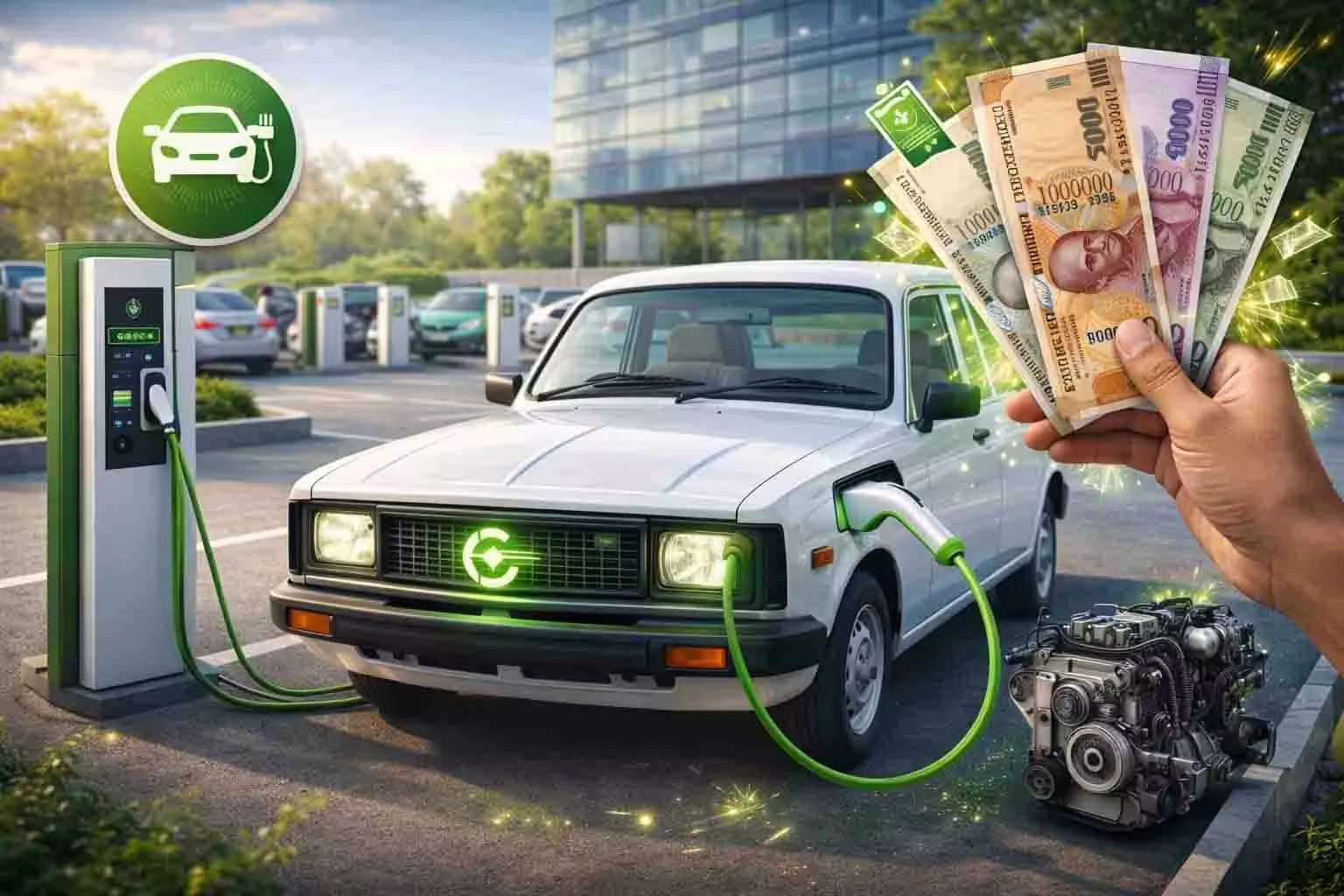 पुरानी पेट्रोल-डीजल कार को इलेक्ट्रिक में बदलें और भारी छूट पाएं। पुरानी पेट्रोल-डीजल कार को इलेक्ट्रिक में बदलें और भारी छूट पाएं।