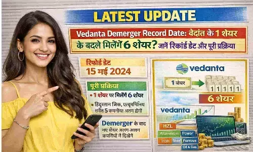 Vedanta Demerger Record Date: वेदांत के 1 शेयर के बदले मिलेंगे 6 शेयर? जानें रिकॉर्ड डेट और पूरी प्रक्रिया Vedanta Demerger Record Date: वेदांत के 1 शेयर के बदले मिलेंगे 6 शेयर? जानें रिकॉर्ड डेट और पूरी प्रक्रिया