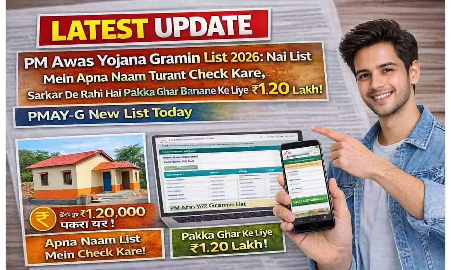 PM Awas Yojana Gramin List 2026: नई लिस्ट में अपना नाम तुरंत चेक करें, सरकार दे रही है पक्का घर बनाने के लिए ₹1.20 लाख | PMAY-G New List Today PM Awas Yojana Gramin List 2026: नई लिस्ट में अपना नाम तुरंत चेक करें, सरकार दे रही है पक्का घर बनाने के लिए ₹1.20 लाख | PMAY-G New List Today