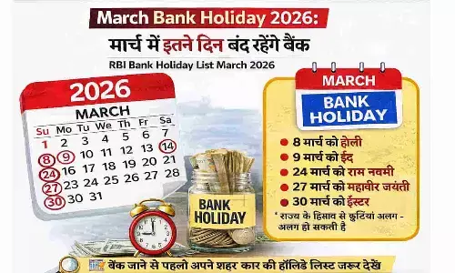 March Bank Holiday 2026: मार्च में इतने दिन बंद रहेंगे बैंक | RBI Bank Holiday List March 2026 March Bank Holiday 2026: मार्च में इतने दिन बंद रहेंगे बैंक | RBI Bank Holiday List March 2026