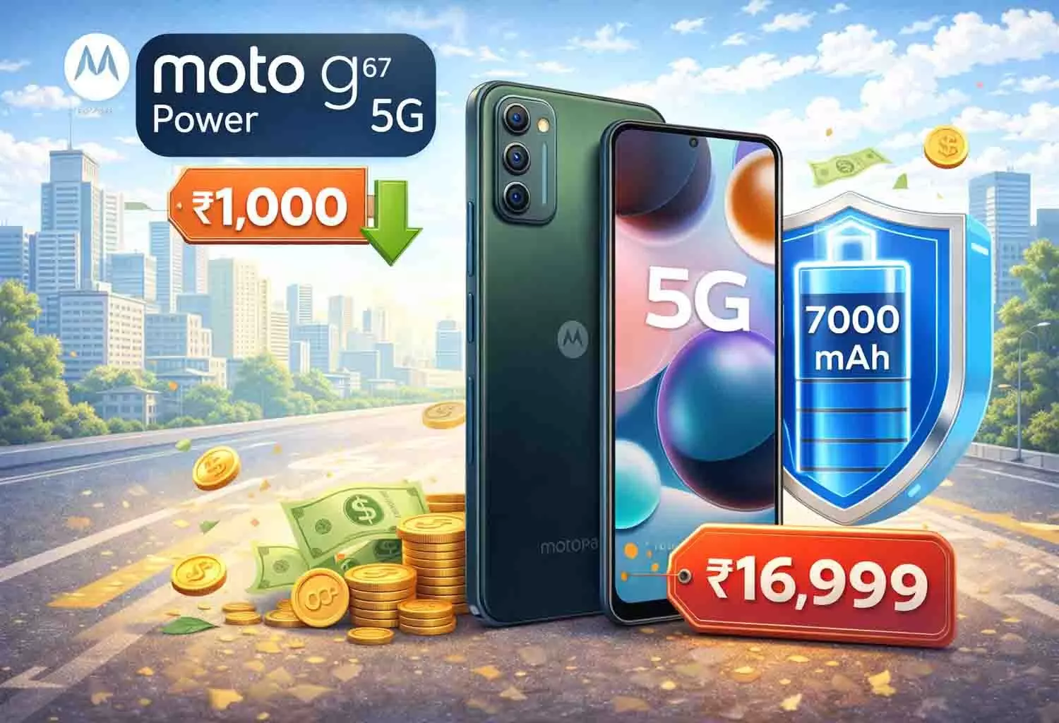 मोटोरोला ने Moto G67 Power 5G की कीमत घटाई! मोटोरोला ने Moto G67 Power 5G की कीमत घटाई!