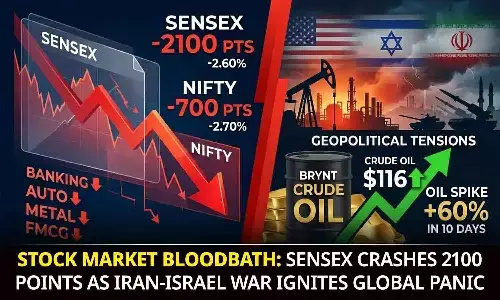 Stock Market Bloodbath: Sensex Crashes 2100 Points as Iran-Israel War Ignites Global Panic Stock Market Bloodbath: Sensex Crashes 2100 Points as Iran-Israel War Ignites Global Panic