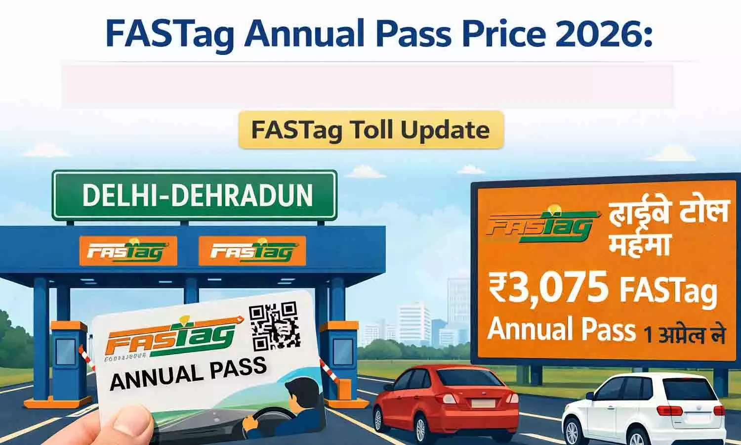 FASTag Annual Pass Price 2026: 1 अप्रैल से हाईवे टोल महंगा, ₹3,075 होगा सालाना पास | FASTag Toll Update FASTag Annual Pass Price 2026: 1 अप्रैल से हाईवे टोल महंगा, ₹3,075 होगा सालाना पास | FASTag Toll Update