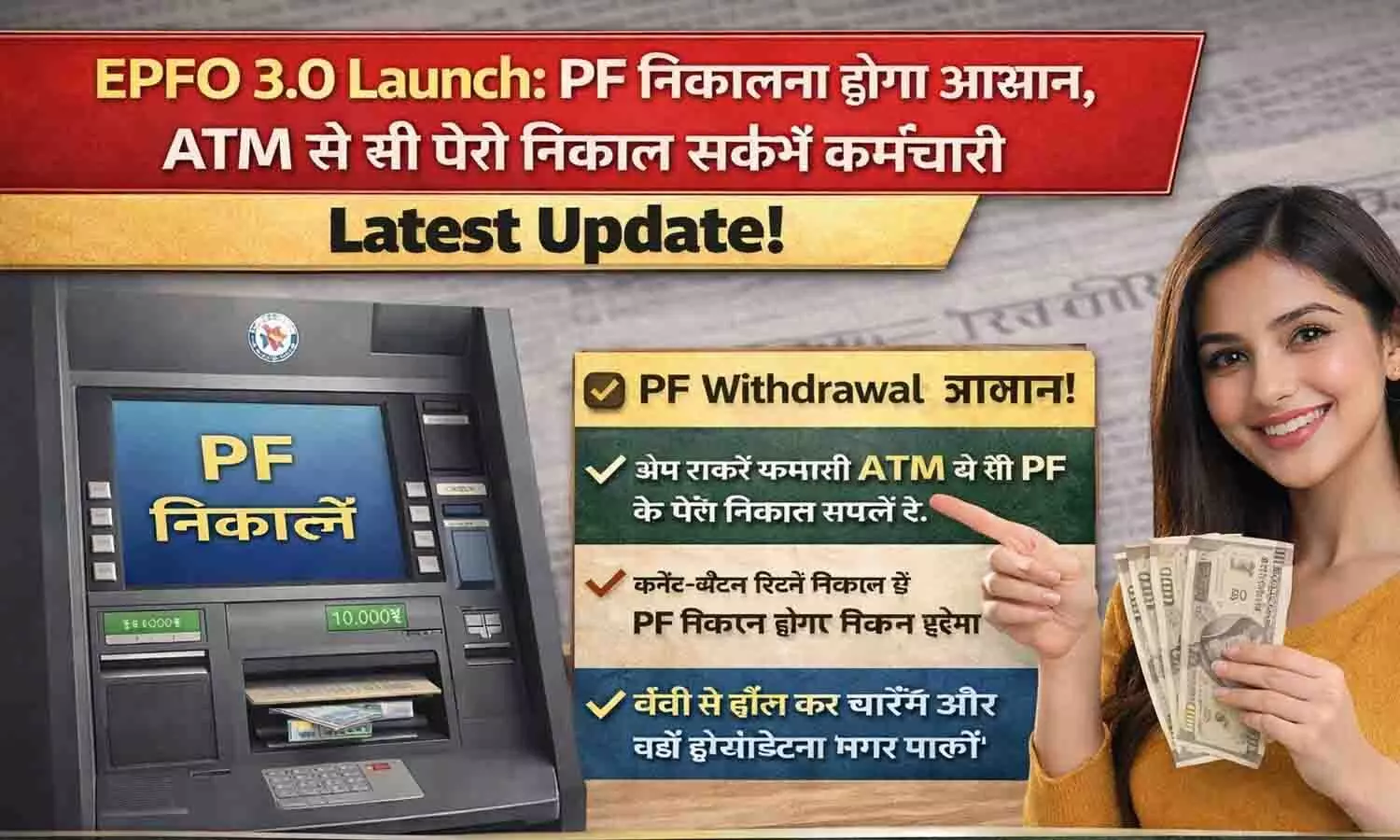 EPFO 3.0 Launch: PF निकालना होगा आसान, ATM से भी पैसे निकाल सकेंगे कर्मचारी EPFO 3.0 Launch: PF निकालना होगा आसान, ATM से भी पैसे निकाल सकेंगे कर्मचारी