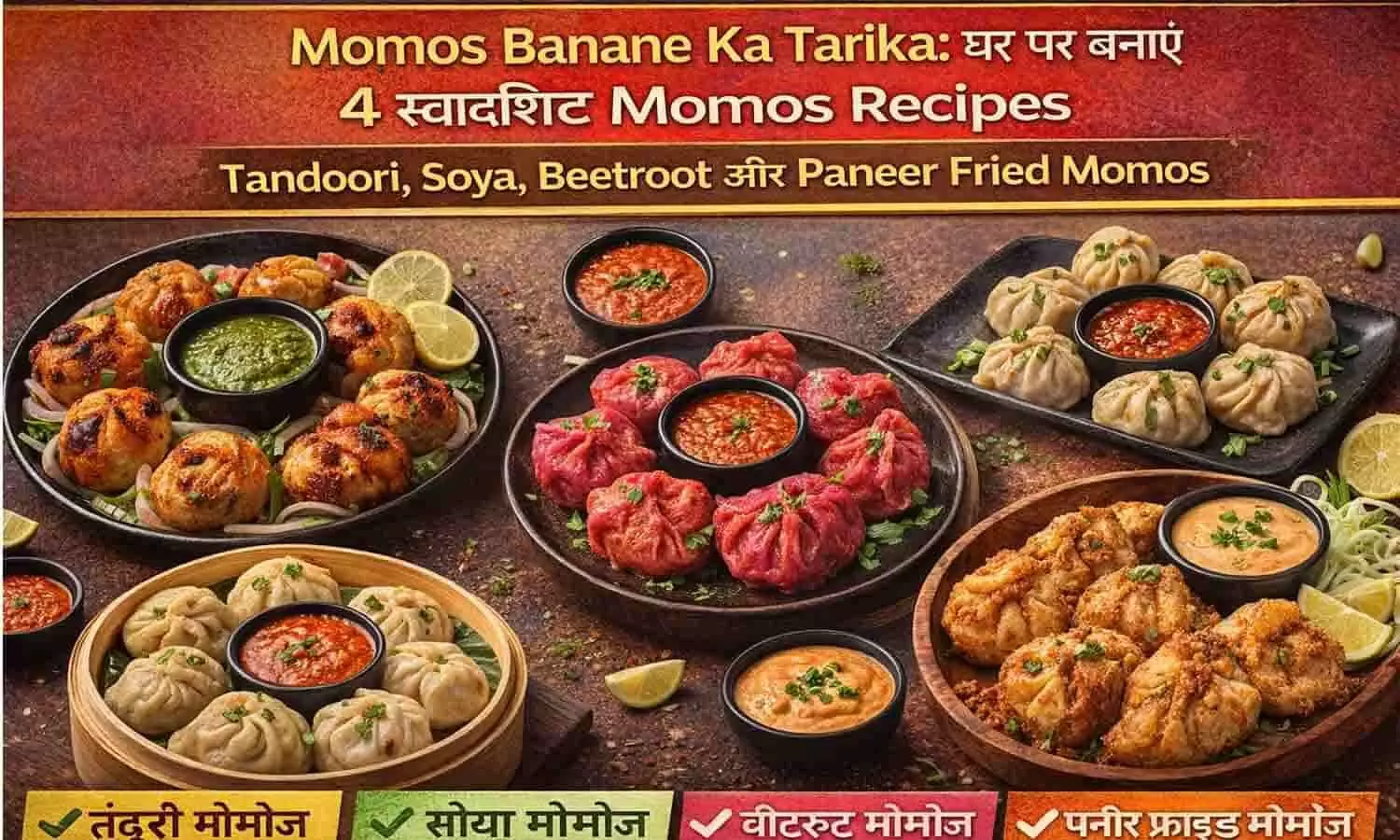 Momos Banane Ka Tarika: घर पर बनाएं 4 स्वादिष्ट Momos Recipes – Tandoori, Soya, Beetroot और Paneer Fried Momos Momos Banane Ka Tarika: घर पर बनाएं 4 स्वादिष्ट Momos Recipes – Tandoori, Soya, Beetroot और Paneer Fried Momos